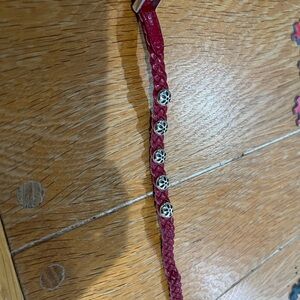 Brighton Red Braided Bracelet with Silver Details